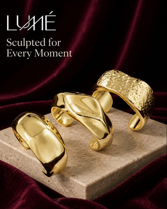 Gold Statement Bangle Set