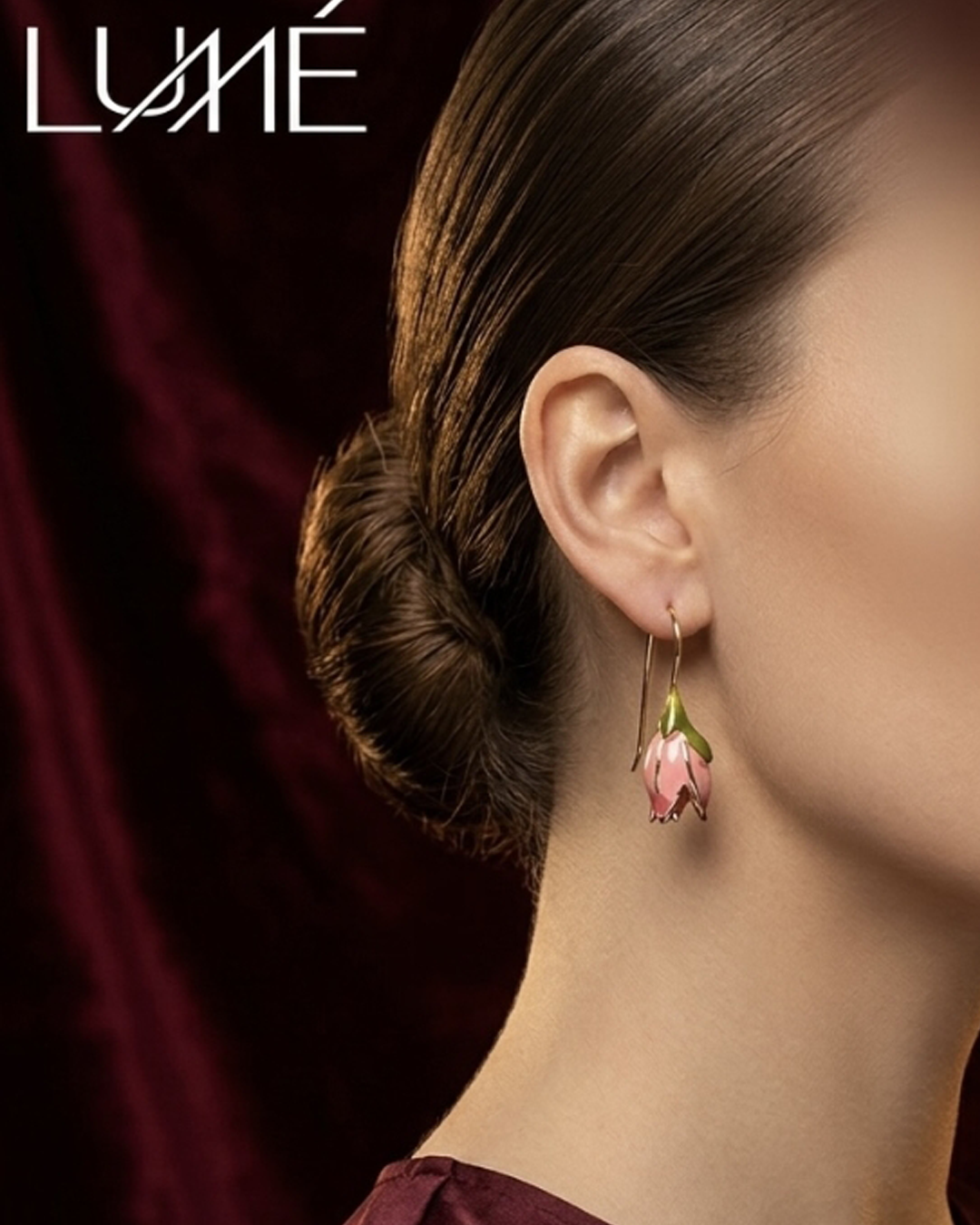 Pink Tulip Drop Earrings