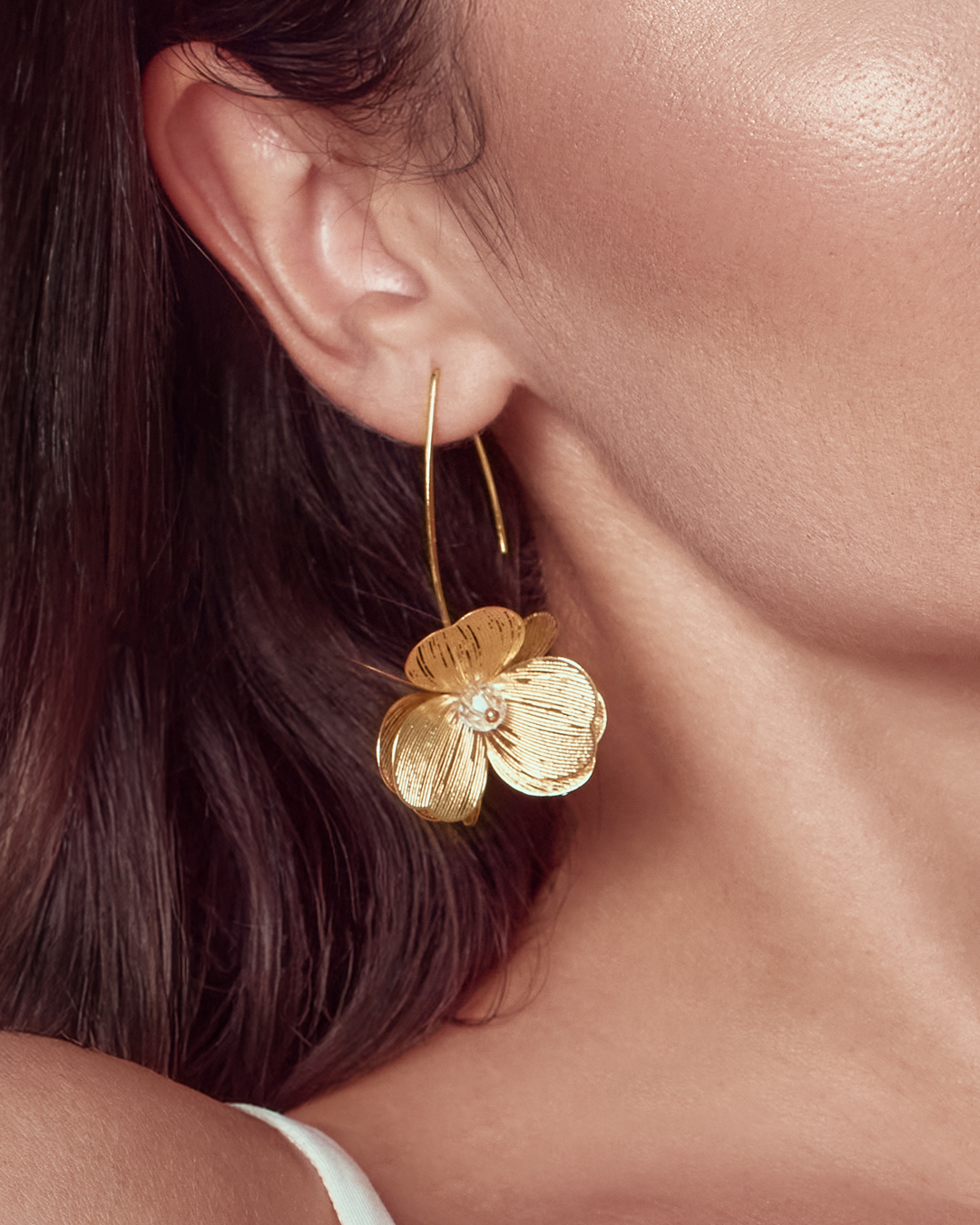 Golden & Silver Flower Earrings