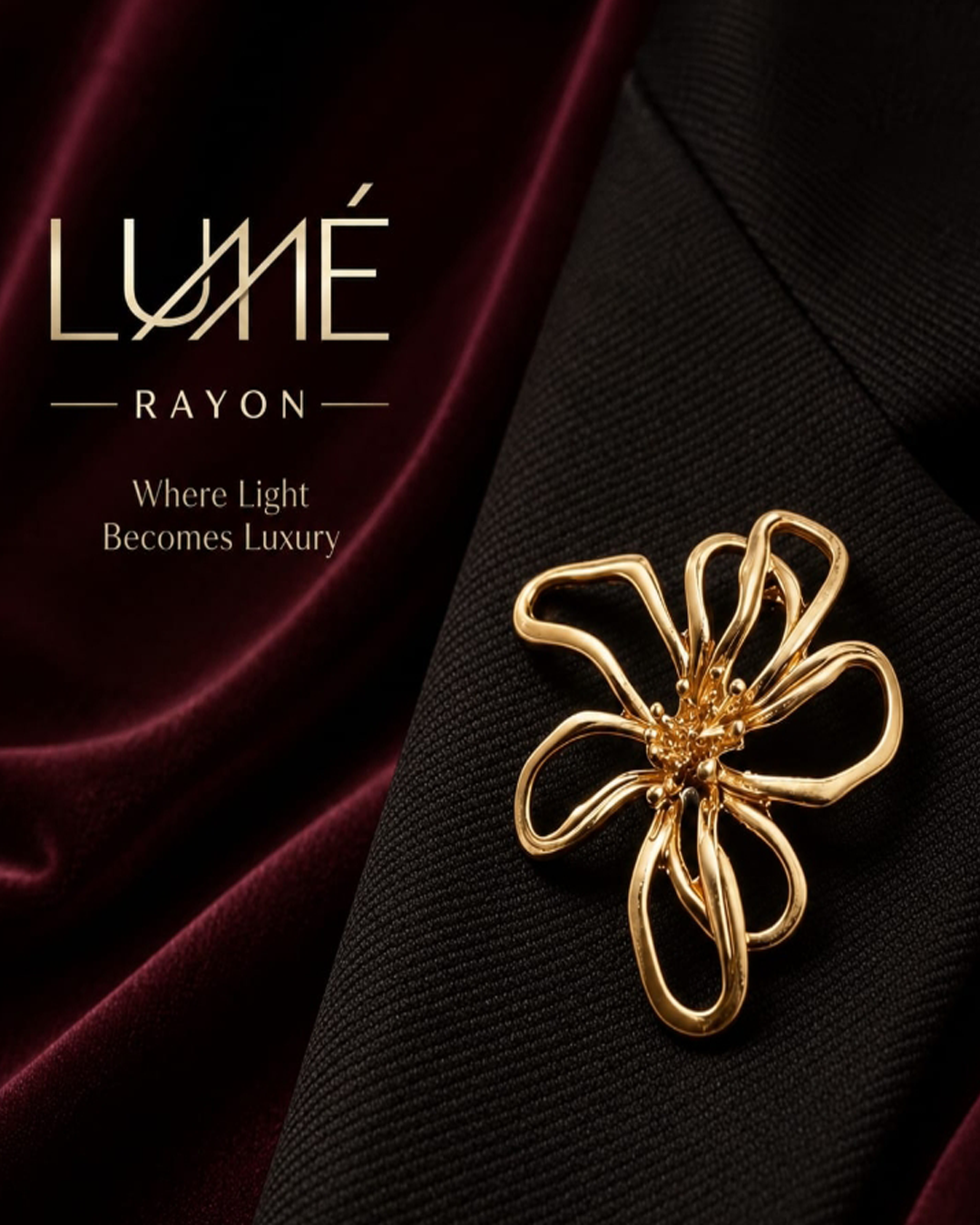 Golden Bloom Floral Brooch
