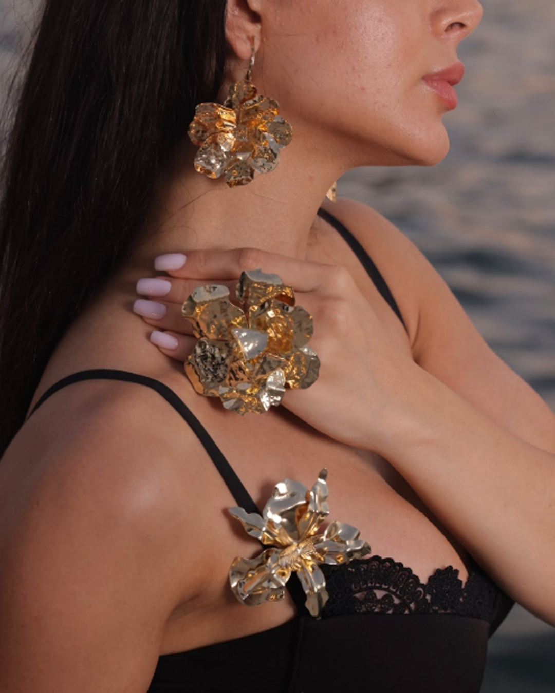 Golden Flower Earrings