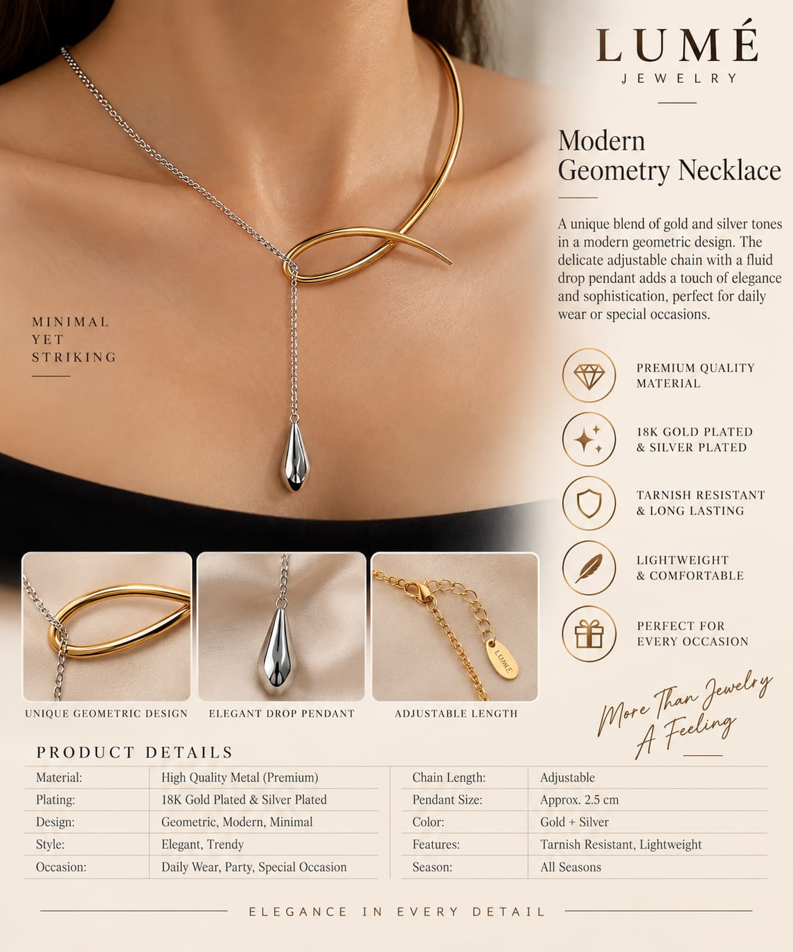 Modern Geometry Necklace