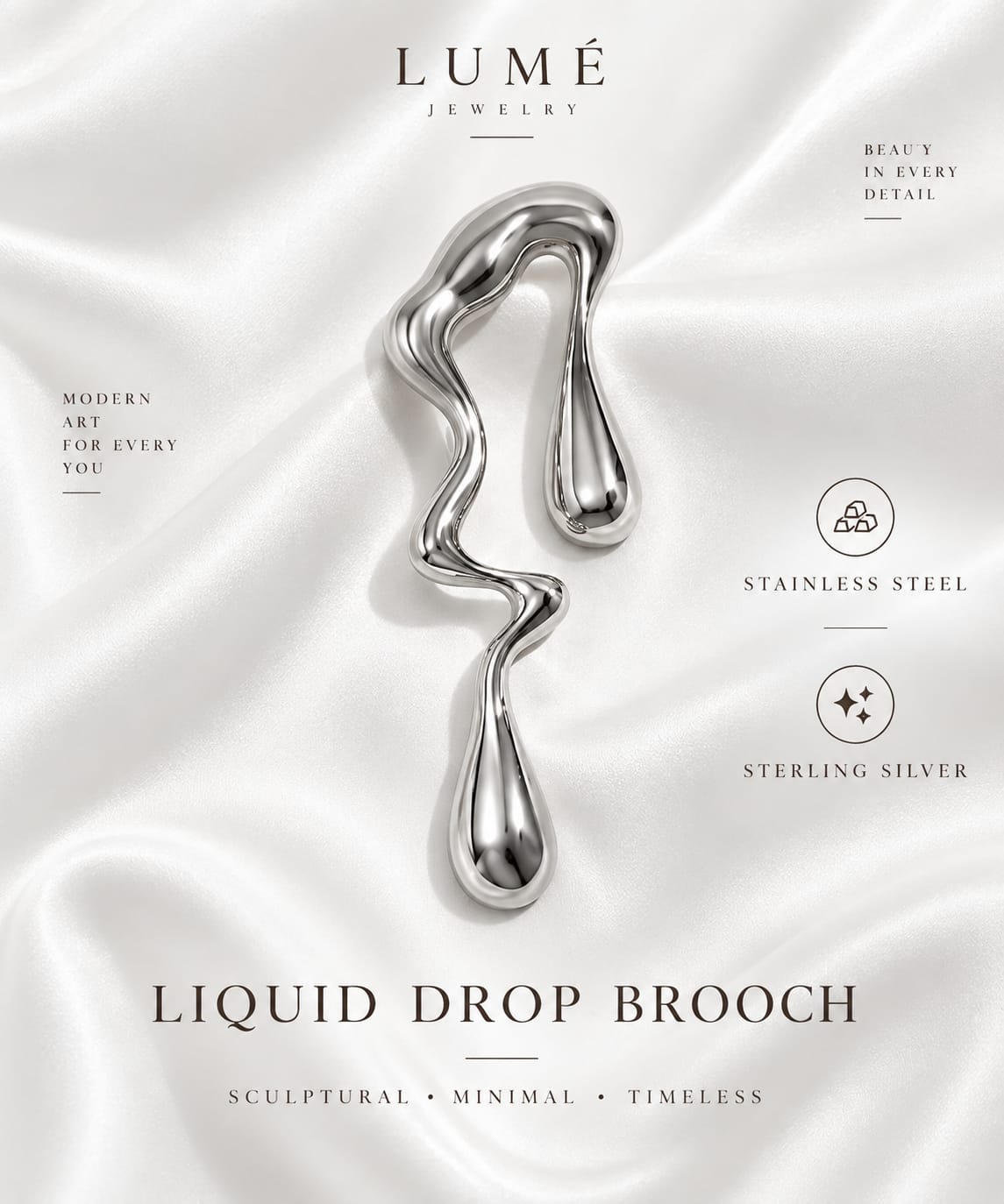 Liquid Drop Brooch