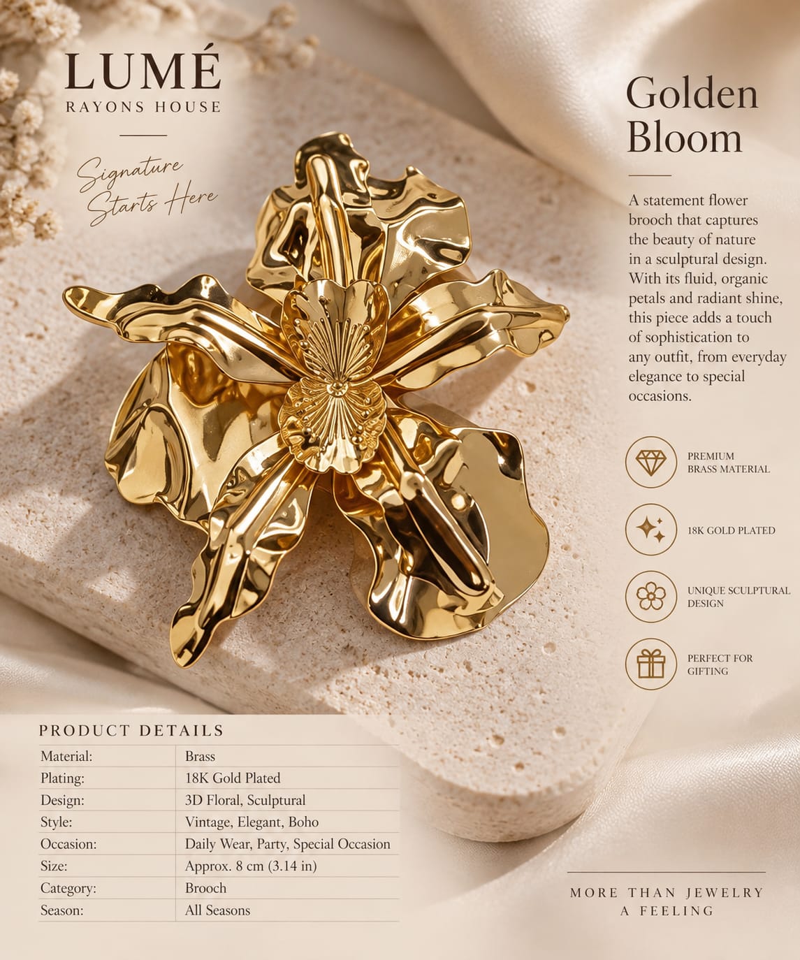 Golden Bloom Brooch
