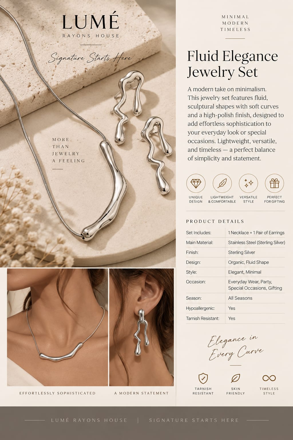 Fluid Elegance Jewelry Set