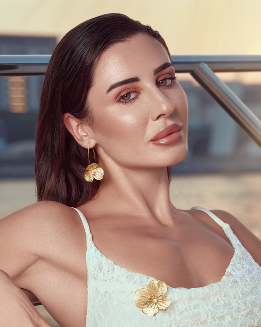Golden & Silver Flower Earrings